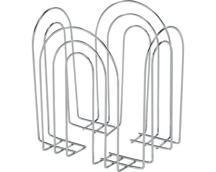 Zeitungssammler Bin Metall chromfarben