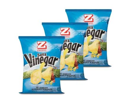 Zweifel Chips Salt & Vinegar 3x 175g