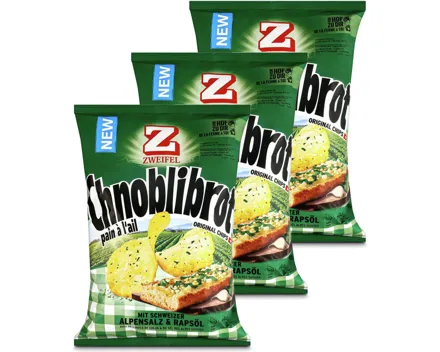 Zweifel Original Chips Chnoblibrot 3x 175g