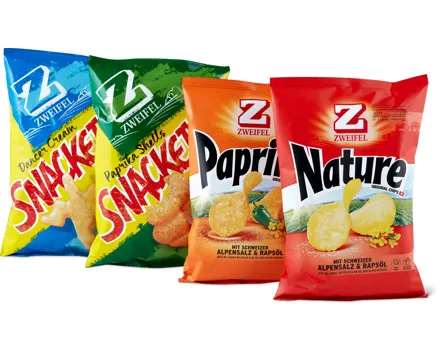 Zweifel-Snackbag oder -Joujoux Nature sowie Paprika