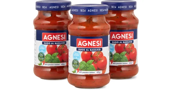Agnesi Tomatensauce mit Basilikum, 3er-Pack