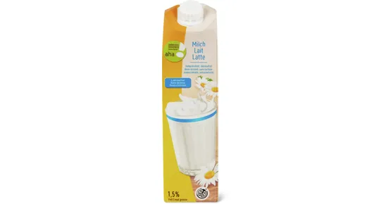 Aha! Milch UHT halbentrahmt, IP-SUISSE