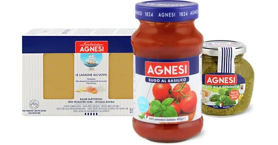 Alle Agnesi-Teigwaren und -Saucen