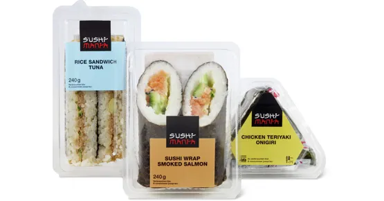 Alle Asia-Wraps, -Sandwiches und -Onigiri, gekühlt