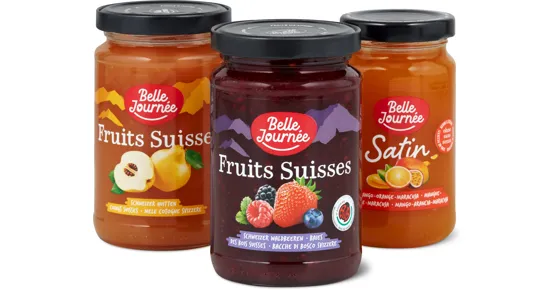 Alle Belle Journée-Fruits Suisses- und -Satin-Konfitüren