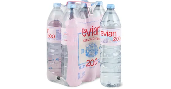 Alle Evian Mineralwasser, 6er-Pack
