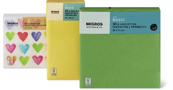 Alle Kitchen & Co.-Servietten, -Tischsets und -Tischtücher aus Papier, FSC®