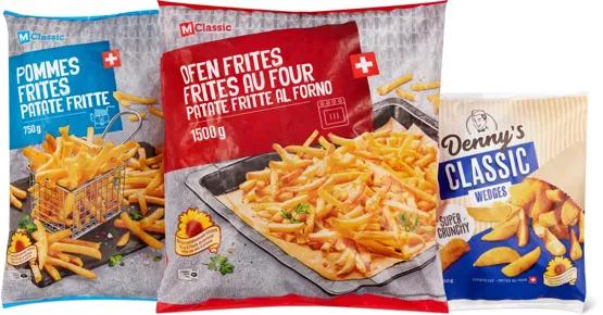 Alle M-Classic- und Denny's-Frites und -Wedges