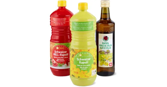 Alle M-Classic- und IP-SUISSE-Rapsöle
