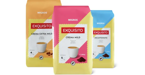 Alle Migros Exquisito Kaffees