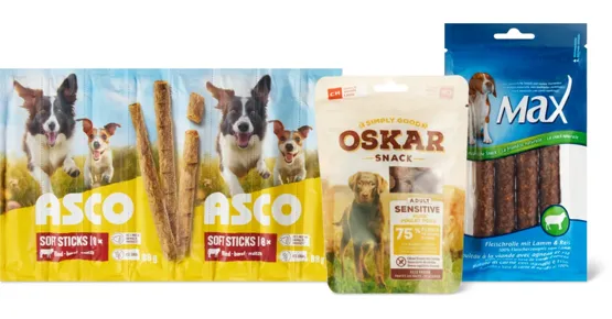 Alle Oskar-, Max- und Asco-Hundesnacks
