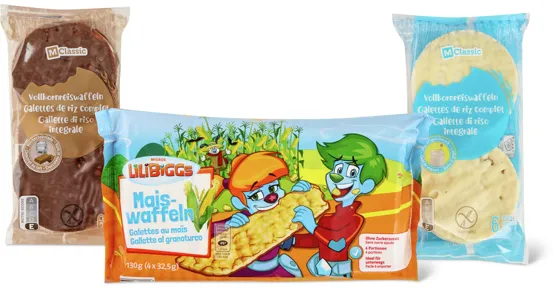 Alle Reis- und Maiswaffeln