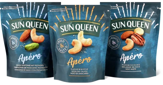 Alle Sun Queen Apéro-Nüsse und -Nussmischungen
