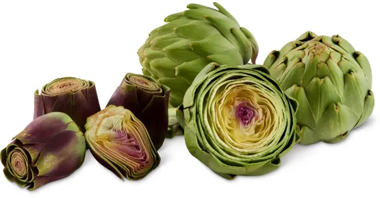 Artischocken grün und Artischockenherzen