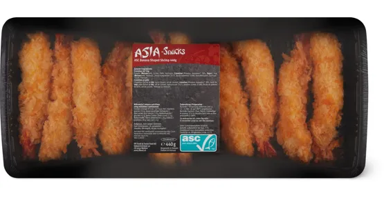 Asia Snacks Banana Shaped Shrimp, ASC