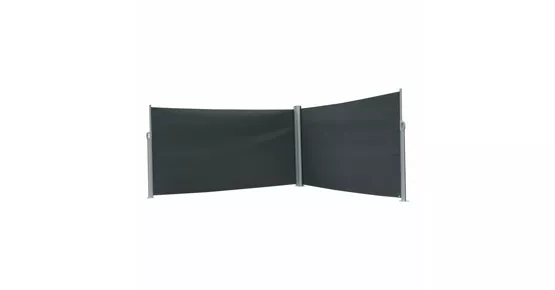 Doppel-Seitenmarkise zum Ausziehen, anthrazit/silber, 160 x 600 cm