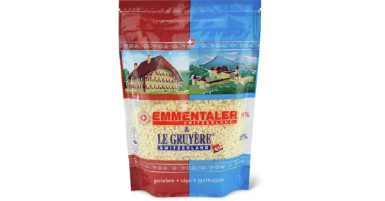 Emmentaler & Le Gruyère Reibkäse, AOP