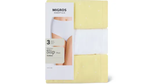 Essentials Damen-Slip Maxi oder Midi, 3er-Pack