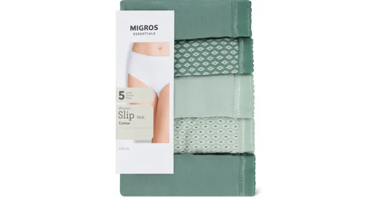 Essentials Damen-Slip Midi, 5er-Pack