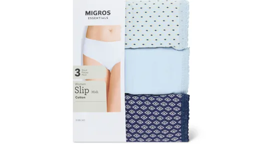Essentials Damen-Slip-Midi oder -Maxi, 3er-Pack
