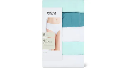 Essentials Damen-Slip Midi oder Maxi, 5er-Pack