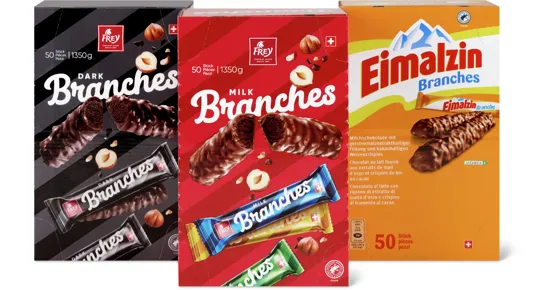 Frey-Milk oder -Dark sowie Eimalzin Branches