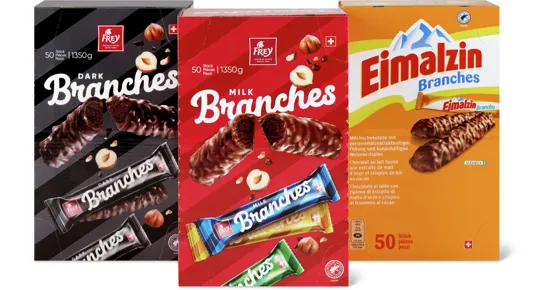 Frey-Milk oder -Dark sowie Eimalzin Branches