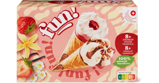 Fun Cornets Vanille und Erdbeer