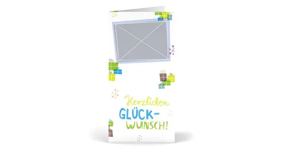 Geburtstagskarten - Einzelgrusskarte gefaltet im Hochformat 10 x 20 cm - von ifolor