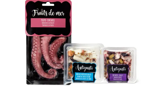 Gesamtes Antipasti und Fruits de Mer Sortiment