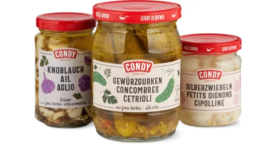 Gesamtes Condy-Essiggemüse und -Antipasti Sortiment