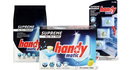 Gesamtes Handymatic Supreme Sortiment