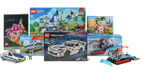 Gesamtes Lego- und Playmobil-Sortiment