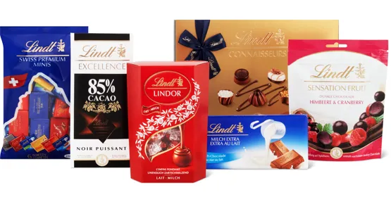 Gesamtes Lindt Schokoladen-Sortiment