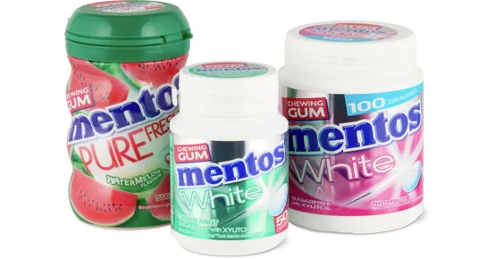 Gesamtes Mentos Kaugummi Sortiment