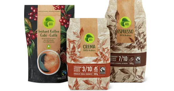 Gesamtes Migros Bio Kaffee-Sortiment