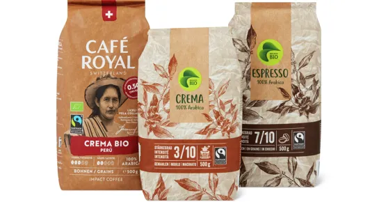 Gesamtes Migros Bio Kaffee-Sortiment