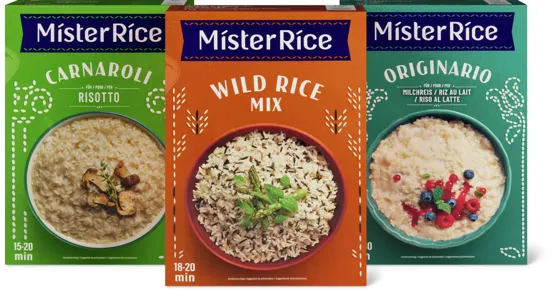 Gesamtes Mister Rice Sortiment