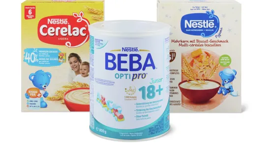 Gesamtes Nestlé Babynahrungs-Sortiment