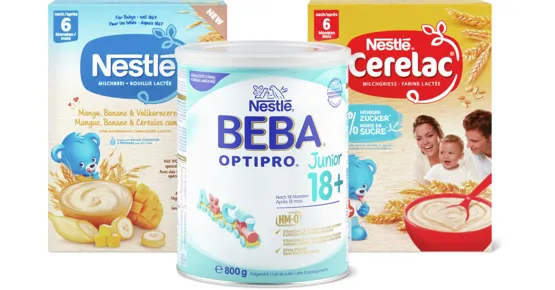 Gesamtes Nestlé Babynahrungs-Sortiment