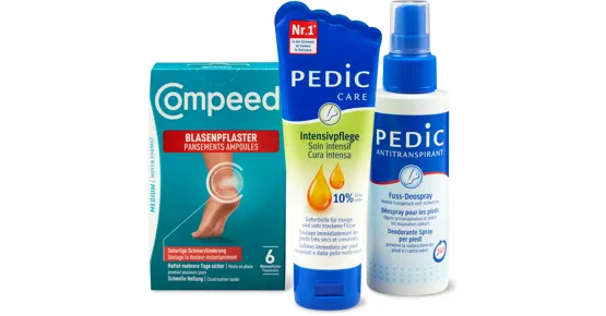 Gesamtes Pedic- und Compeed-Sortiment