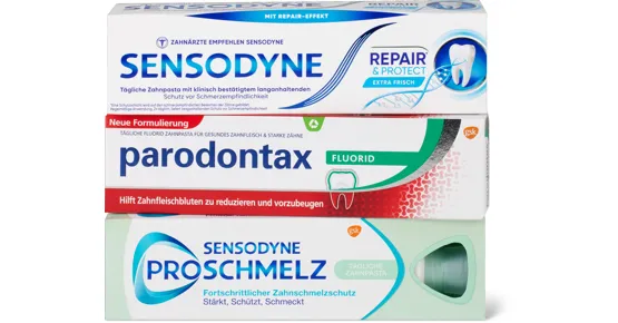 Gesamtes Sensodyne- und Parodontax-Sortiment