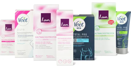 Gesamtes Veet und I am chemisches Enthaarungs-Sortiment