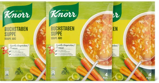 Knorr-Buchstaben- oder -Fidelisuppe im Beutel, 3er-Pack