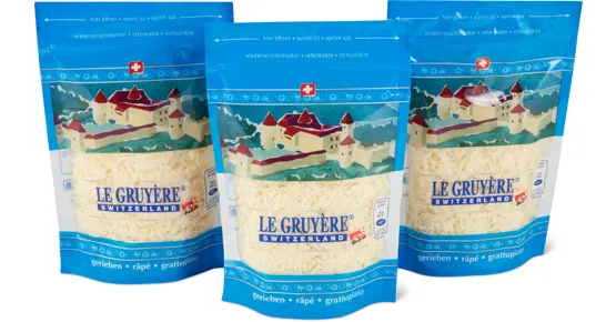 Le Gruyère Reibkäse, AOP, 3er-Pack
