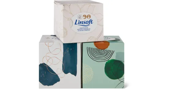 Linsoft-Kosmetik- und -Taschentücher, FSC®, 3er-Pack