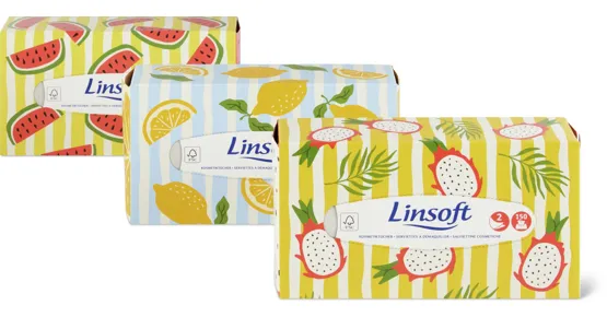 Linsoft Kosmetiktücher Box, FSC®, 3er-Pack