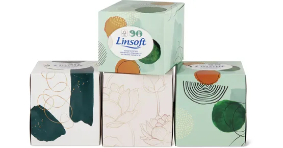 Linsoft Kosmetiktücher-Würfel oder -Box, FSC®, 4er-Pack