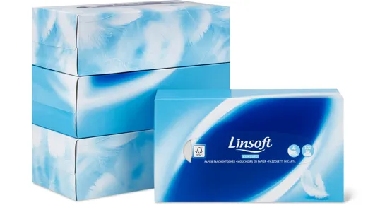 Linsoft Taschentücher Box, FSC®, 4er-Pack