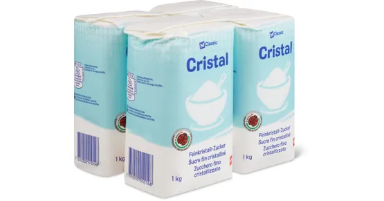M-Classic Cristal Feinkristall-Zucker, IP-SUISSE, 4er-Pack